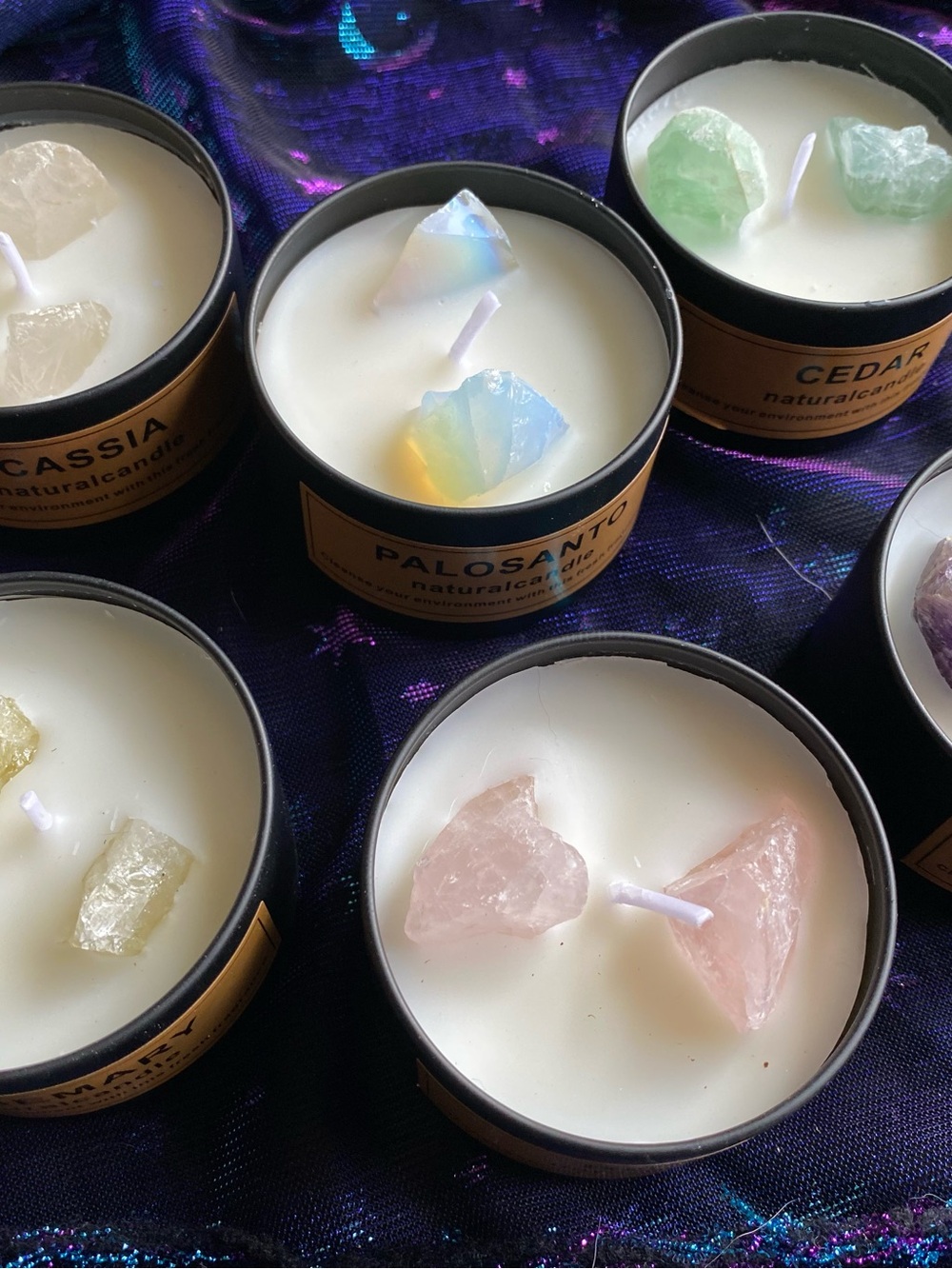 Meditation, Manifestation, Chakra Positive ENERGY Intentions Soy Candle Crystal